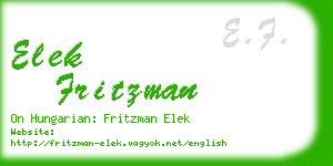 elek fritzman business card